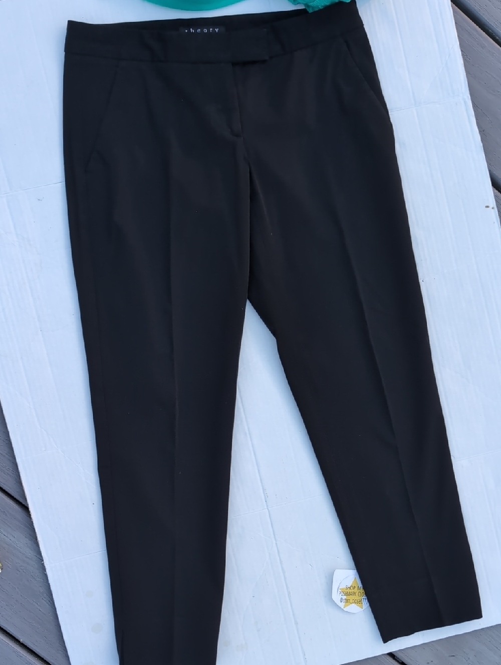 Theory Black Tailored Pants Size 2 Slim Career Workwear Minimalist